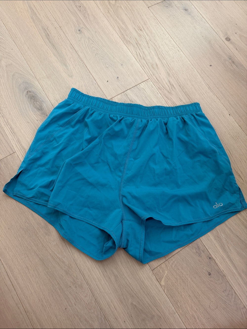 ALO Teal Stride Athletic Shorts